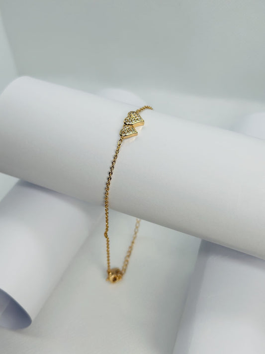 Heart Charm Gold Bracelet