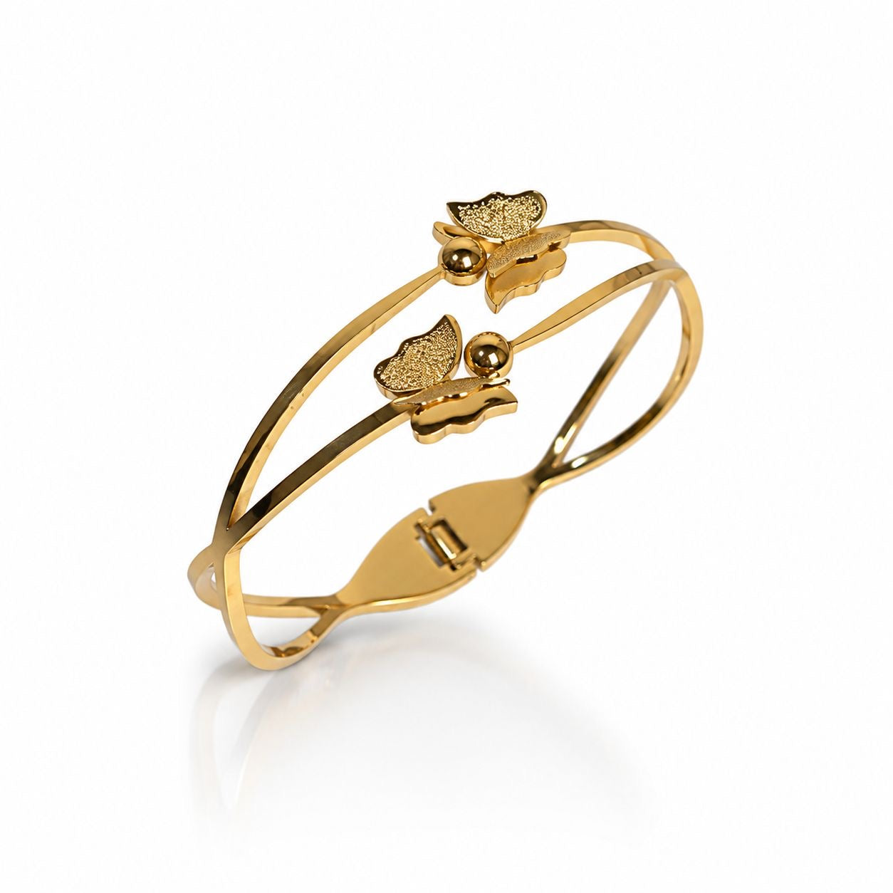 Golden Flutter Butterfly Bangle