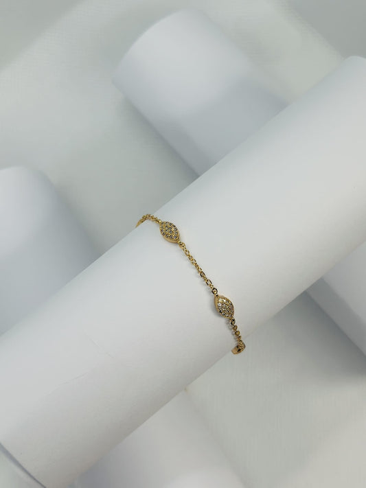 Minimalist Marquise Charm Gold Bracelet