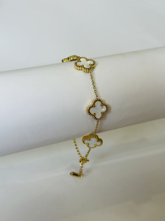 Floral Emblem Link Bracelet