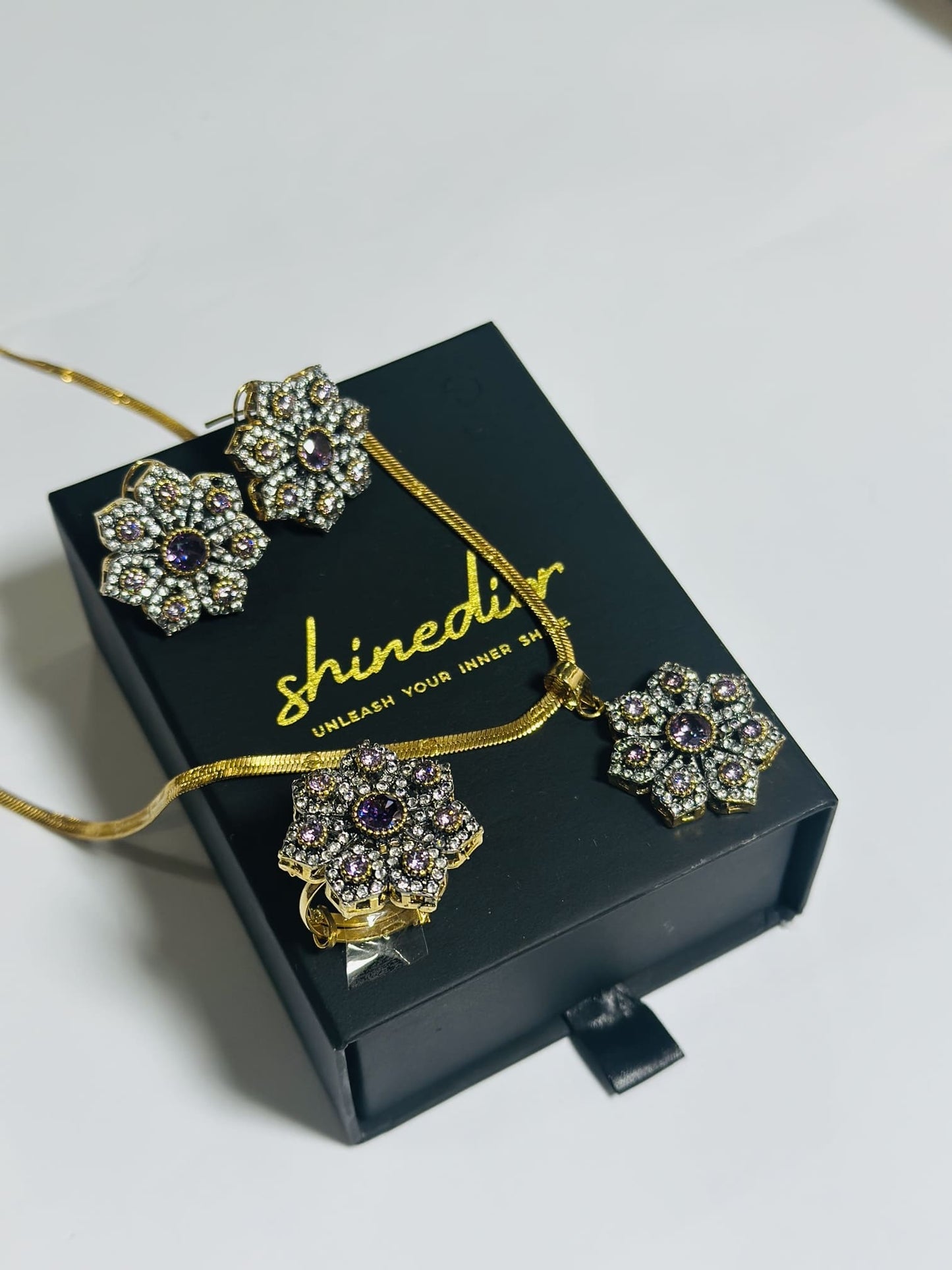 Floral Cluster Jewelry Set