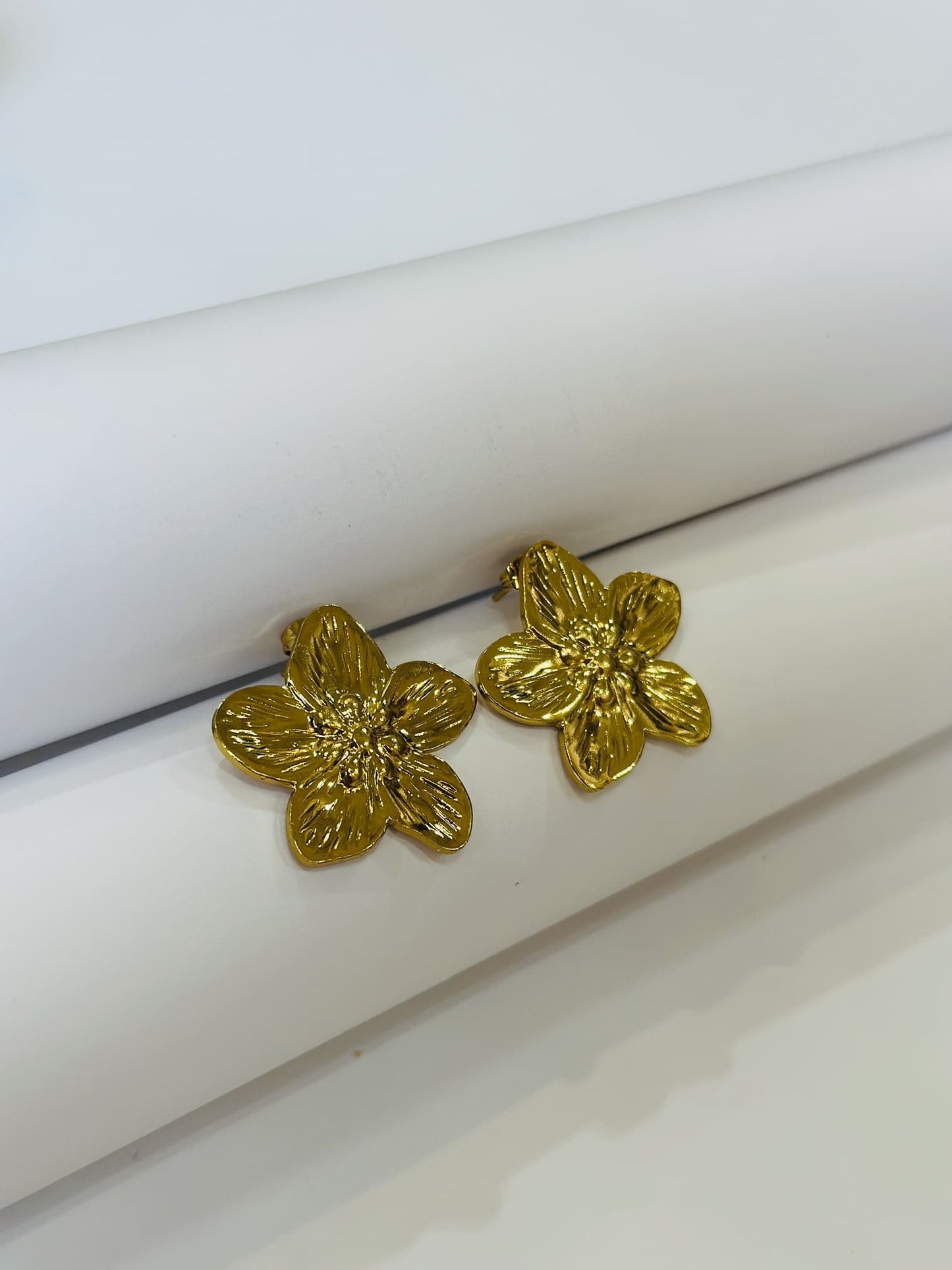 Golden Blossom Stud Earrings