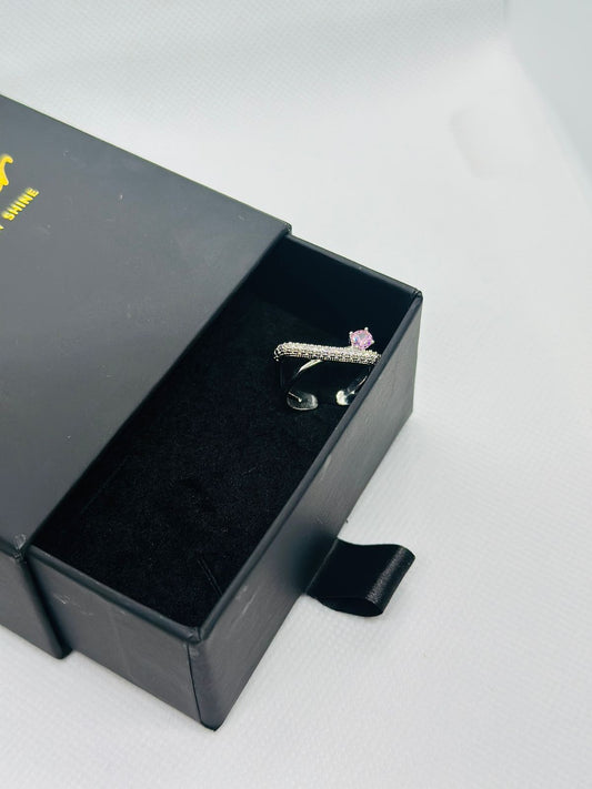 Midnight Curve Twin Band Ring – Silver Collection