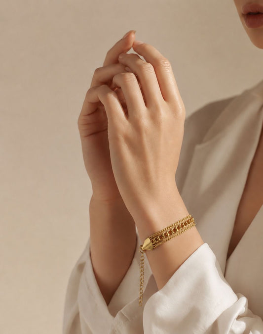 Golden Trinity Chain Bracelet