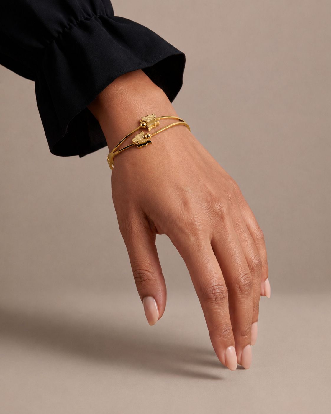 Golden Flutter Butterfly Bangle