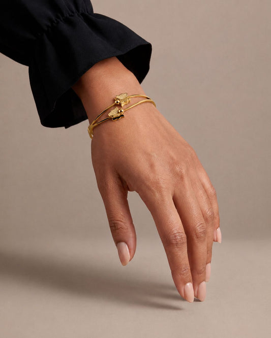 Golden Flutter Butterfly Bangle
