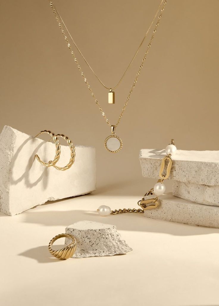 Gold and silver jewelry bundle including necklaces, bangles, earrings, and rings – shinedior bundle deals