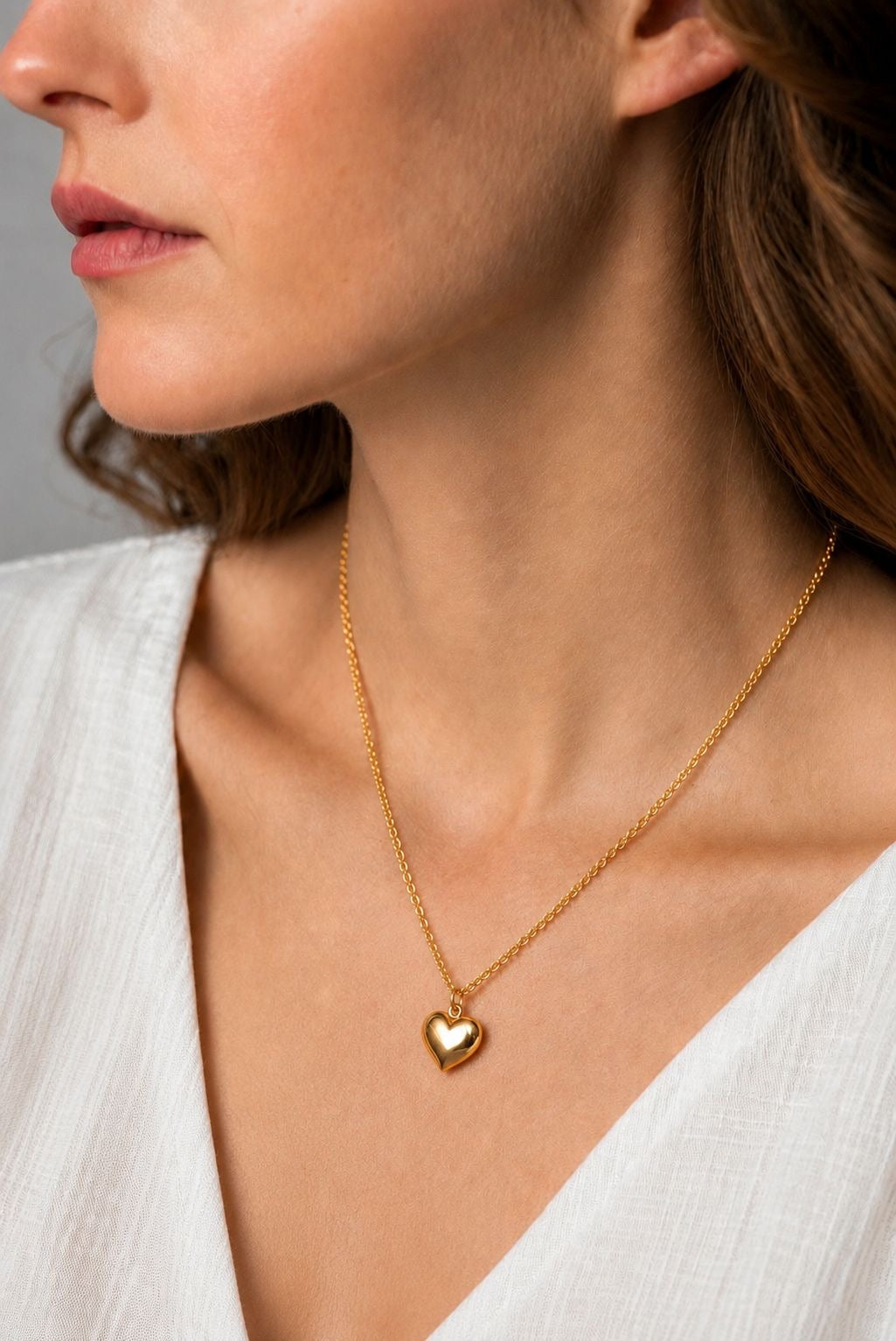 Golden Heart Charm Necklace