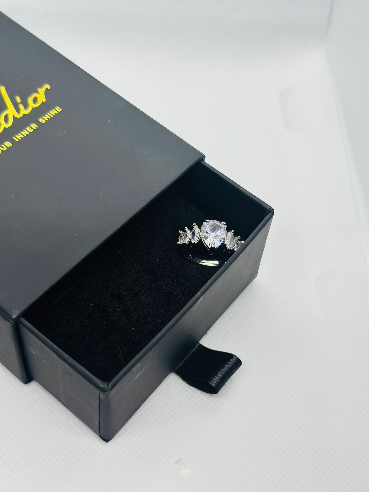 Oval-Cut Sparkling Stone Ring