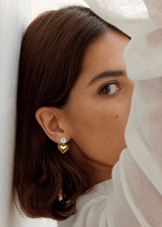 Golden Heartdrop Earrings