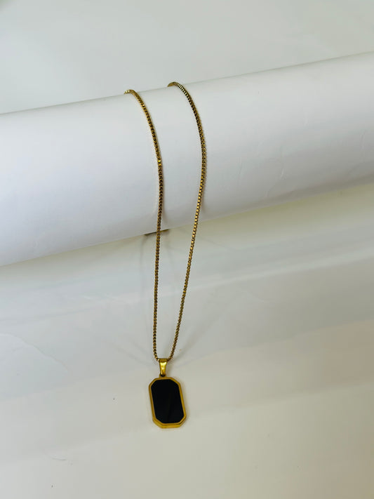 Black Geometric Pendant Necklace