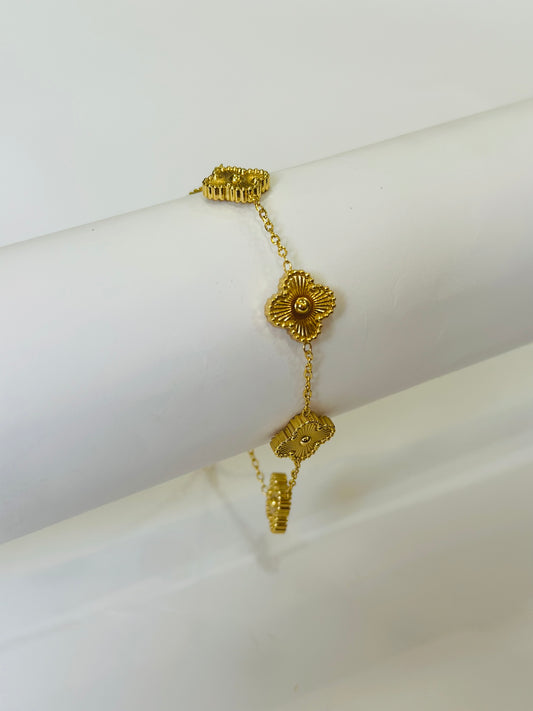 Floral Emblem Link Bracelet