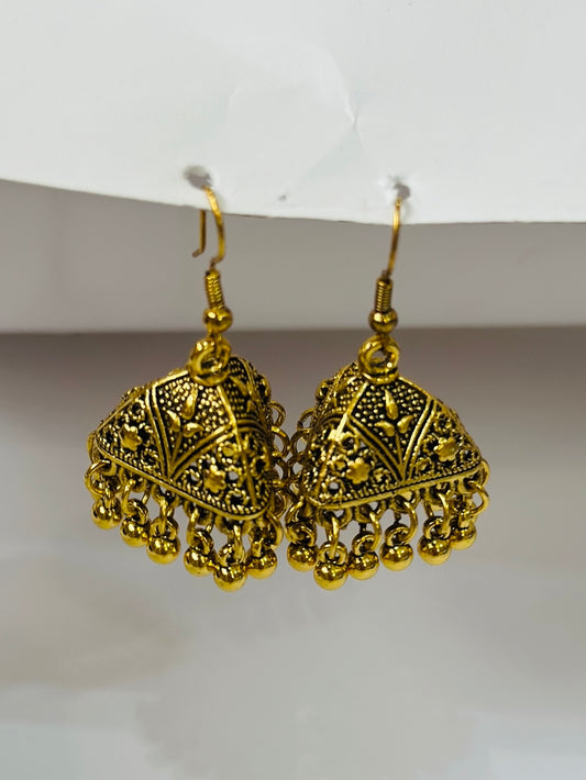 Antique Dome Jhumka Earrings