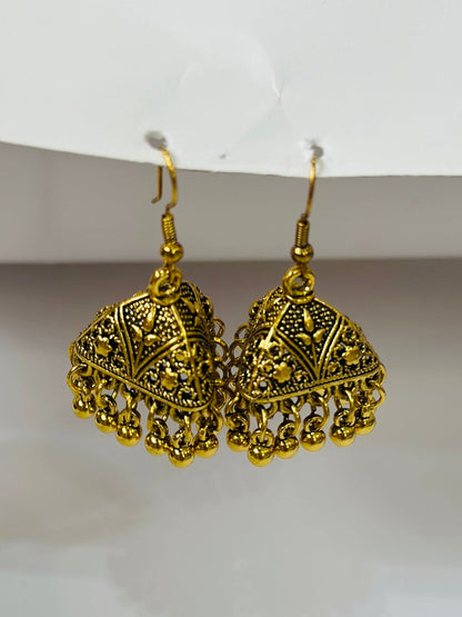 🎁 Antique Dome Jhumka Earrings (100% off)