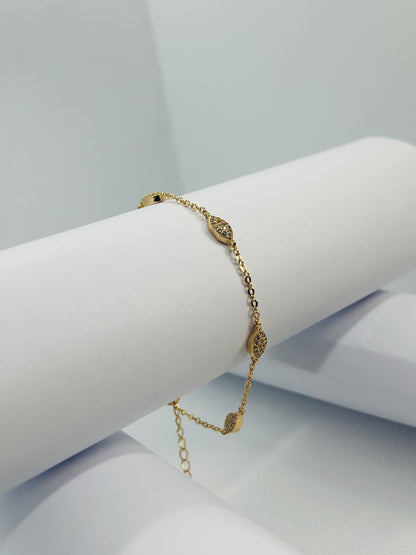 Minimalist Marquise Charm Gold Bracelet
