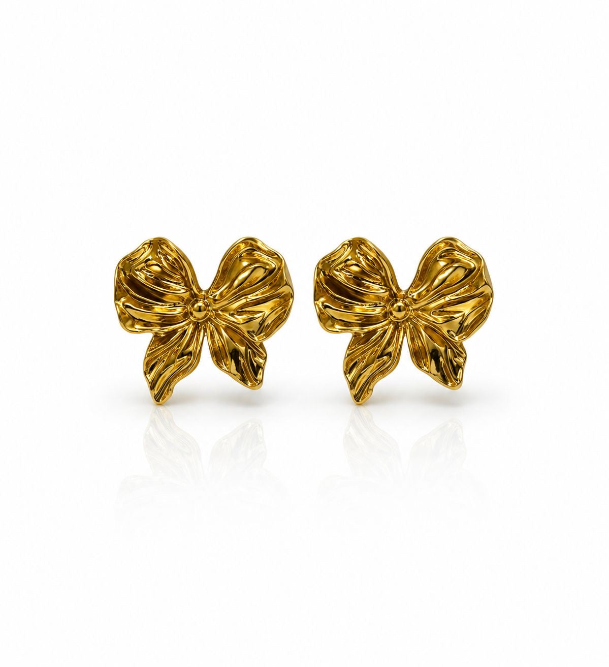 Golden Bloom Bow Earrings