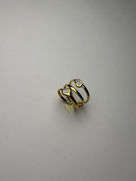 Twin Teardrop Spiral Ring