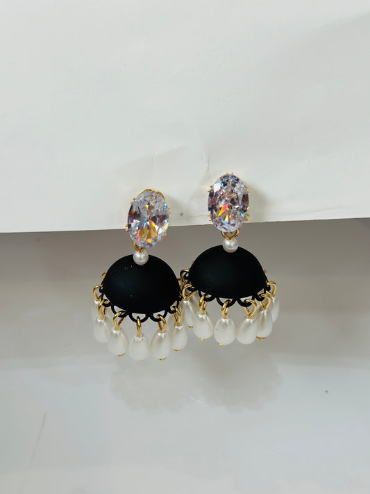 Pearl Drop Glam Jhumkas