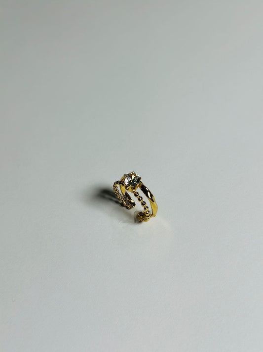 Spiral Gleam Statement Ring