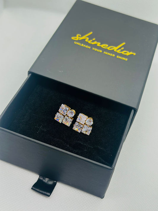 Cluster Sparkle Stud Earrings