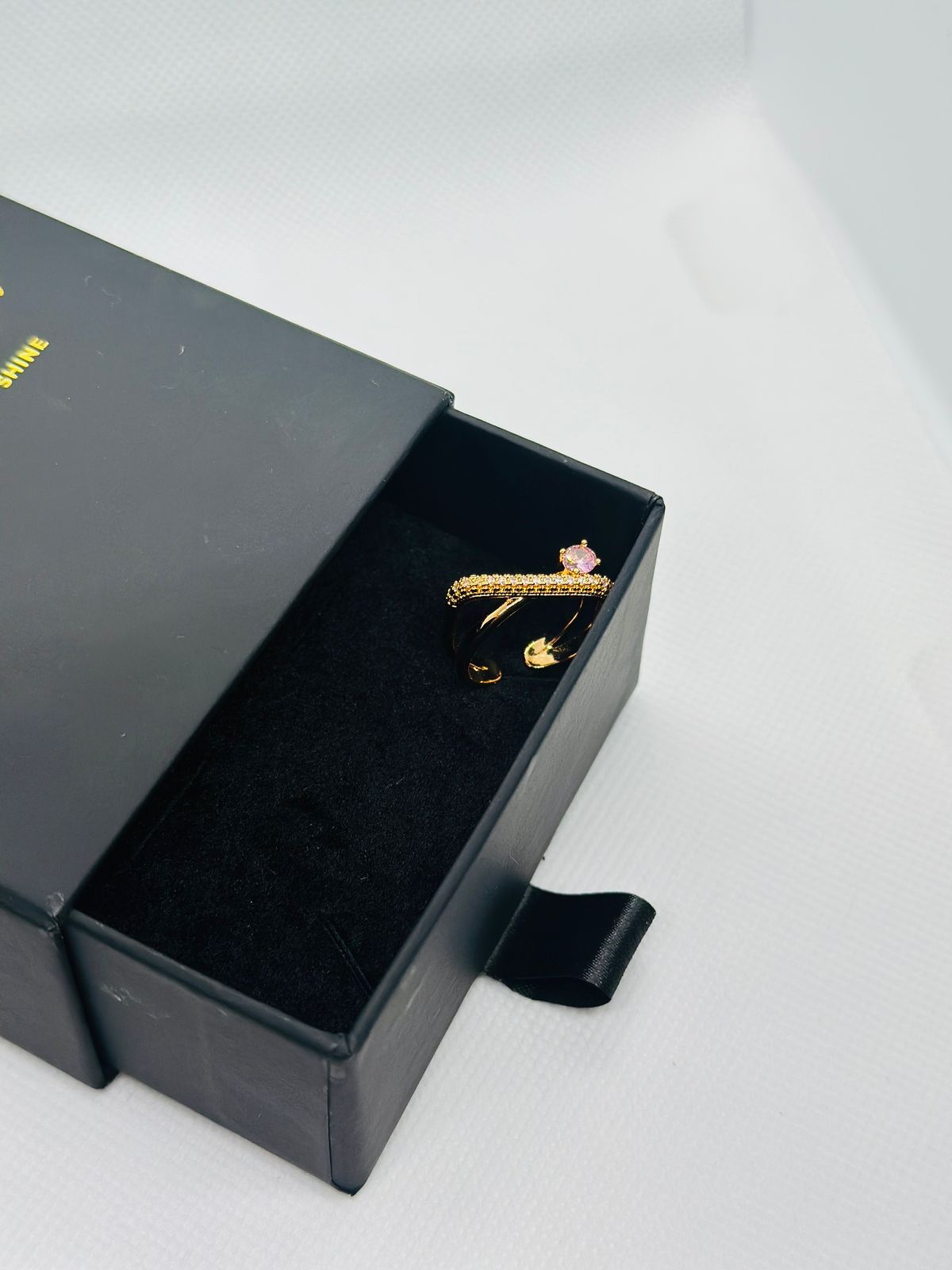 Midnight Curve Twin Band Ring – Gold