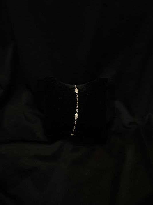 Minimalist Marquise Charm Gold Bracelet