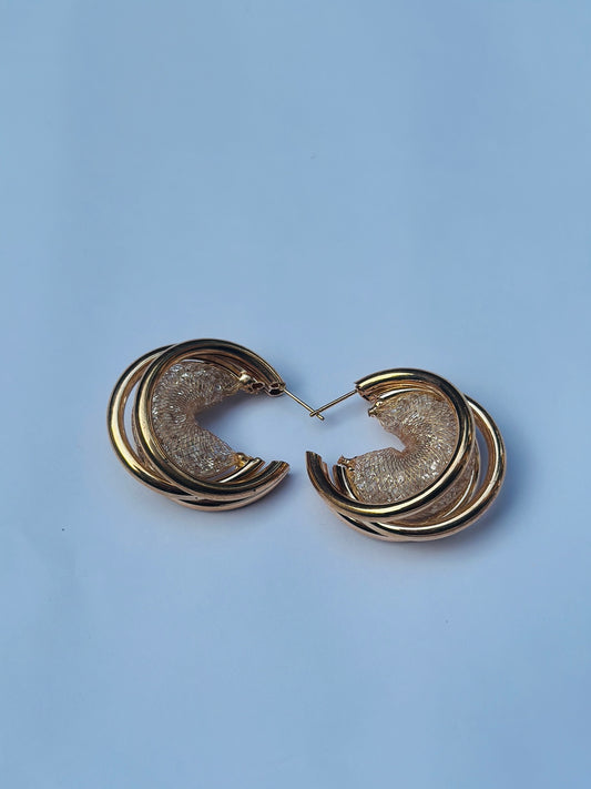 Luxe Orbit Mesh Hoop Earrings