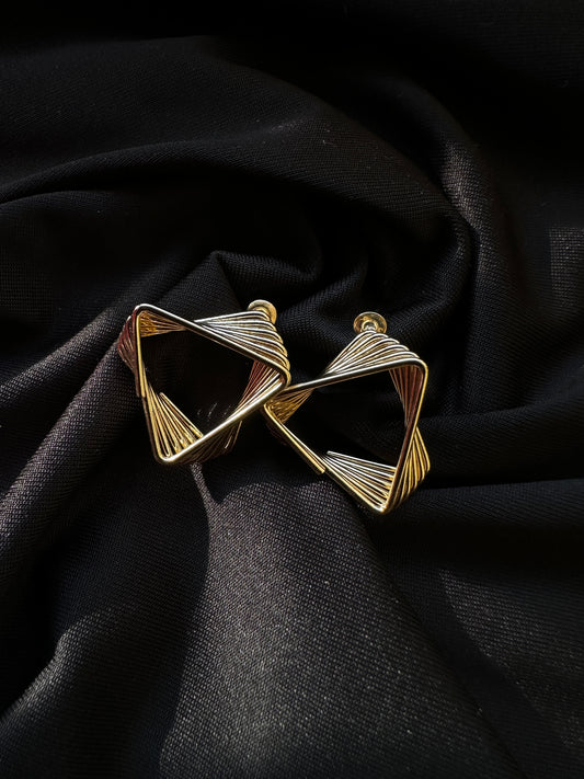 Golden Flux Triangle Earrings