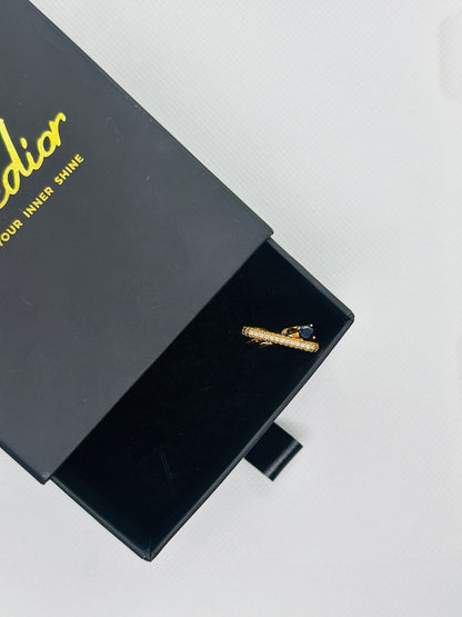 Midnight Curve Twin Band Ring – Gold