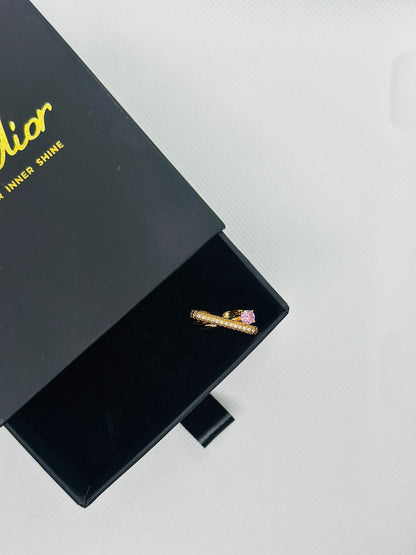 Midnight Curve Twin Band Ring – Gold