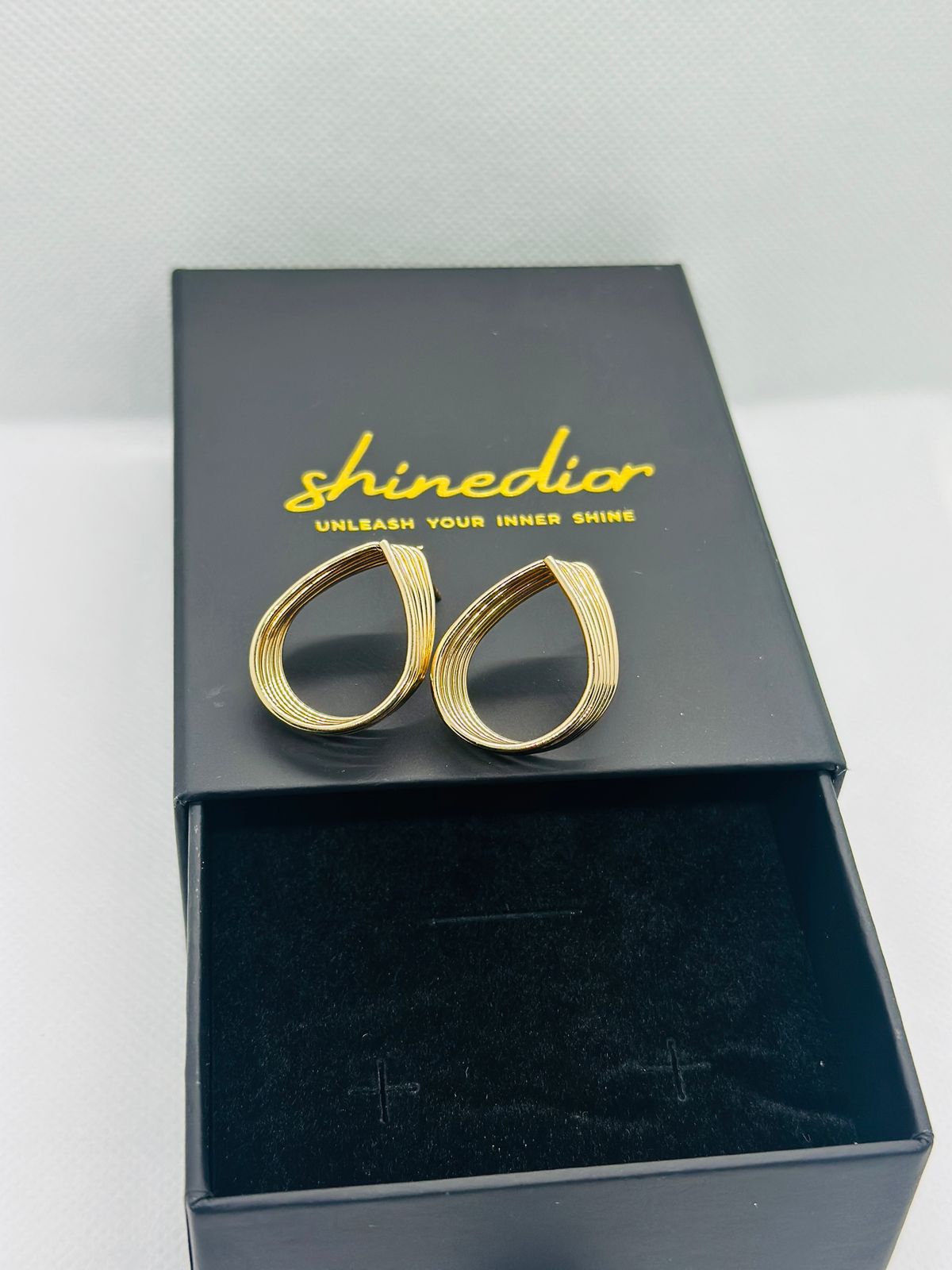 Golden Ripple Stack Earrings