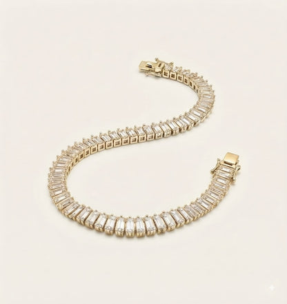 Dazzling Baguette-Cut Tennis Bracelet