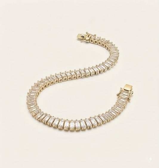 Dazzling Baguette-Cut Tennis Bracelet
