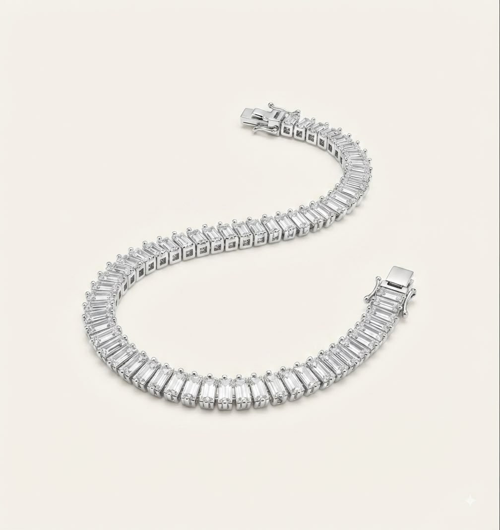 Dazzling Baguette-Cut Tennis Bracelet
