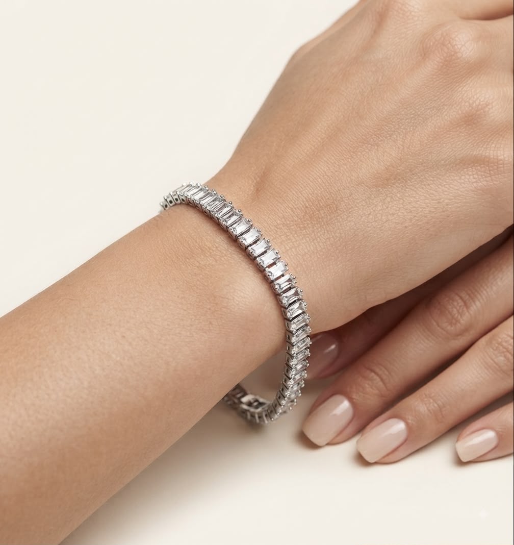 Dazzling Baguette-Cut Tennis Bracelet