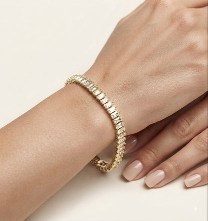 Dazzling Baguette-Cut Tennis Bracelet
