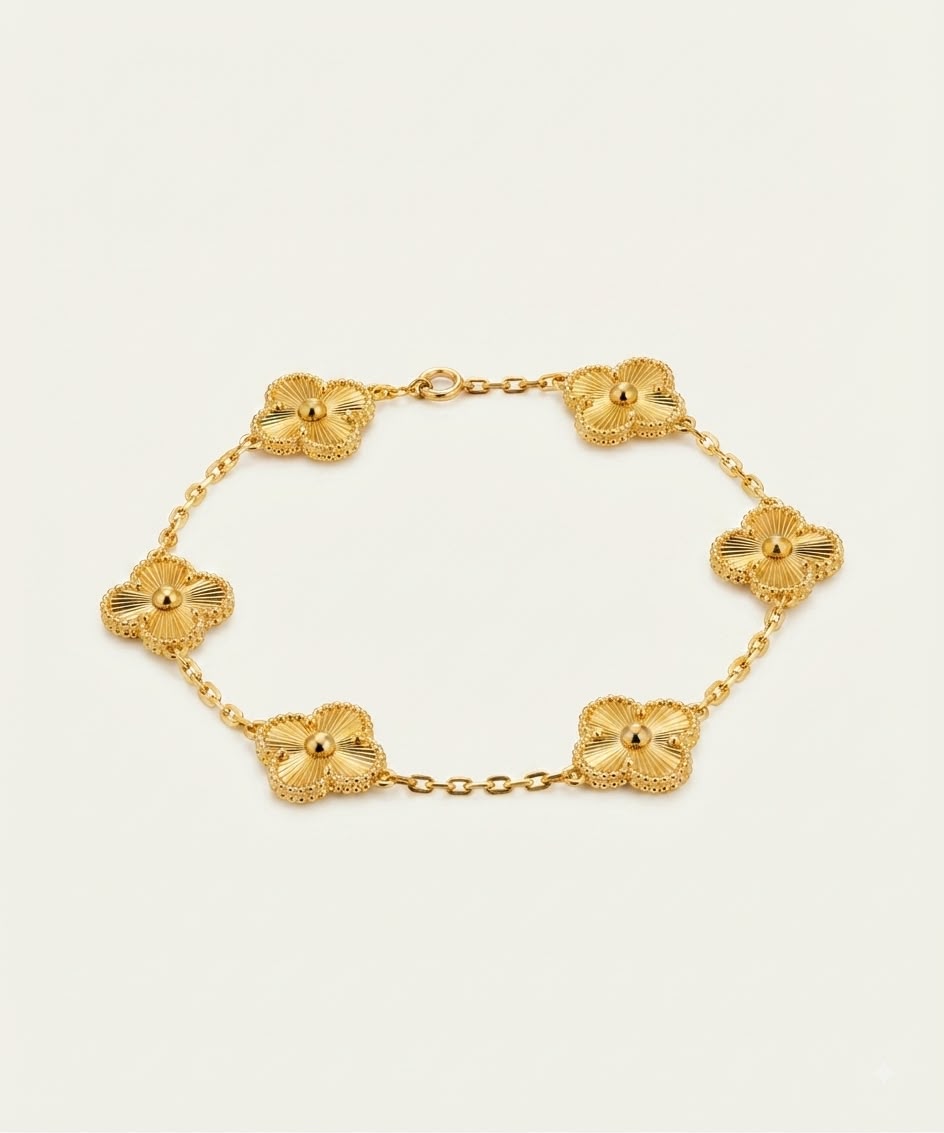 Floral Emblem Link Bracelet
