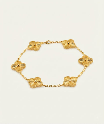 Floral Emblem Link Bracelet