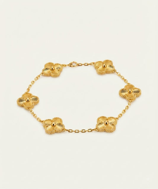 Floral Emblem Link Bracelet