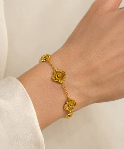 Floral Emblem Link Bracelet