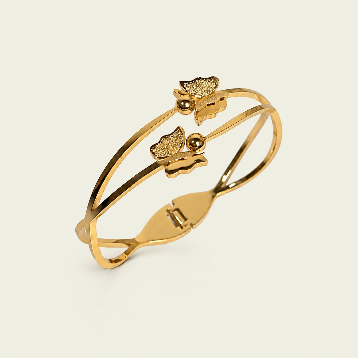 Golden Flutter Butterfly Bangle