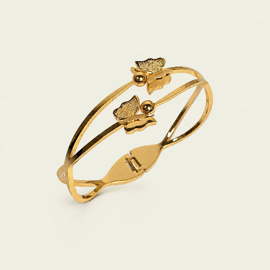 Golden Flutter Butterfly Bangle