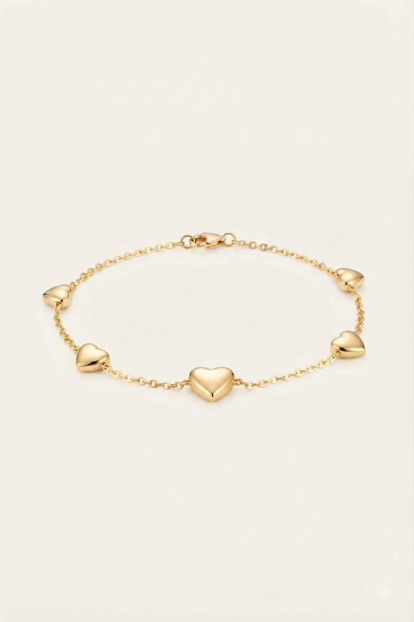 Heart Link Charm Bracelet