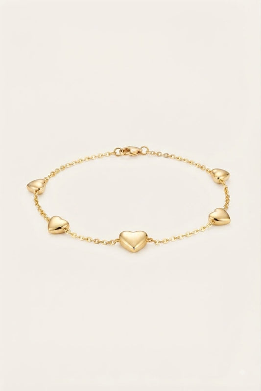 Heart Link Charm Bracelet