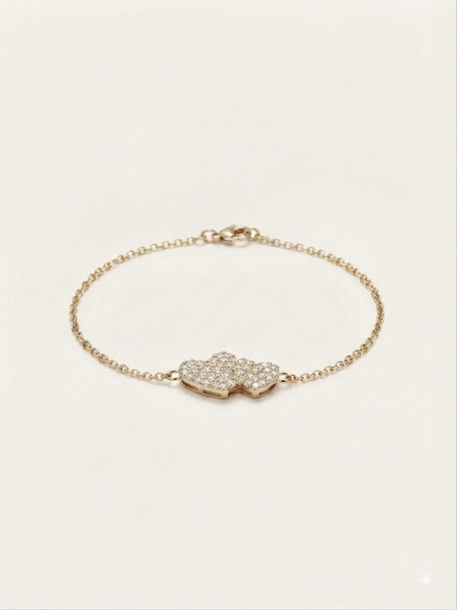 Heart Charm Gold Bracelet