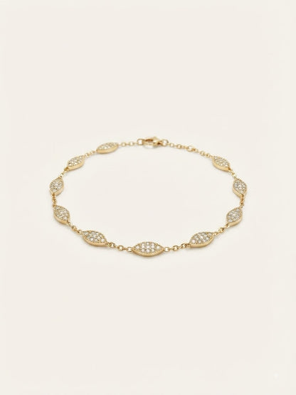 Minimalist Marquise Charm Gold Bracelet
