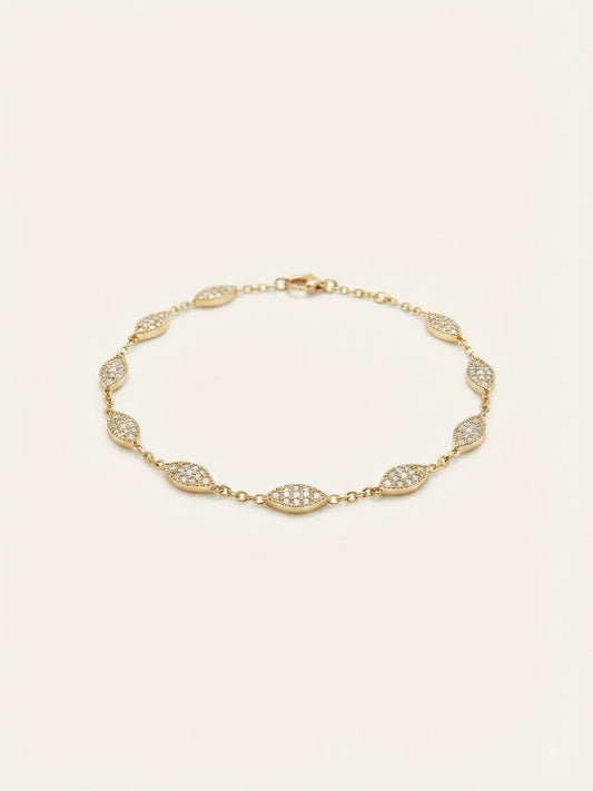 Minimalist Marquise Charm Gold Bracelet